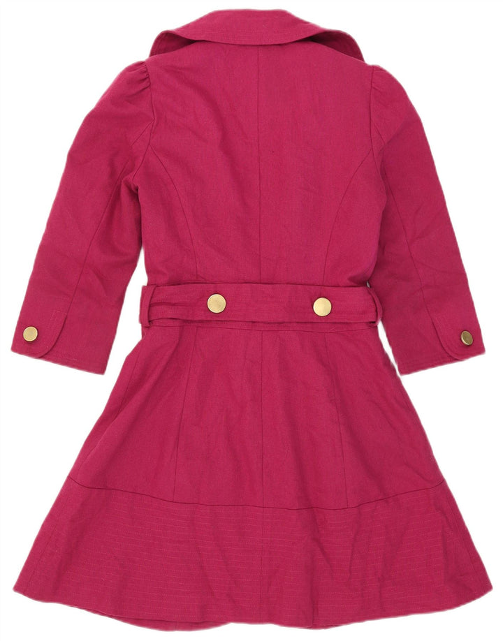 Topshop Dame Overfrakke UK 8 Lille Pink Uld