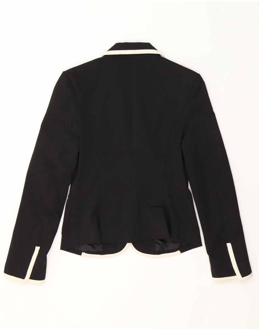 Zara Dame 2 Button Blazer Jacket UK 10 Small Black Colourblock Polyester