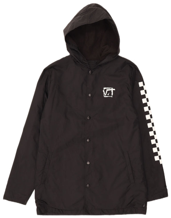 Vans Herre Grafisk Hætte regnjakke UK 38 Medium Sort Nylon
