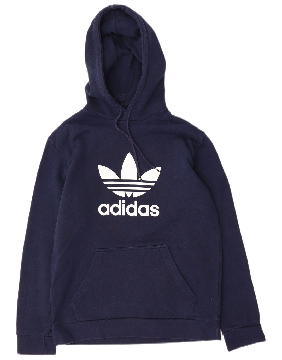 Adidas Mens Graphic Hoodie Jumper Medium Navy Blue Cotton
