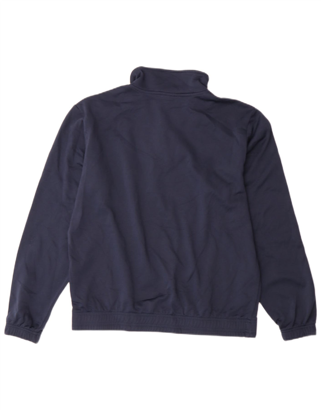 Asics Boys Zip Neck Pullover Tracksuit Top 13-14 Years Navy Blue Polyester