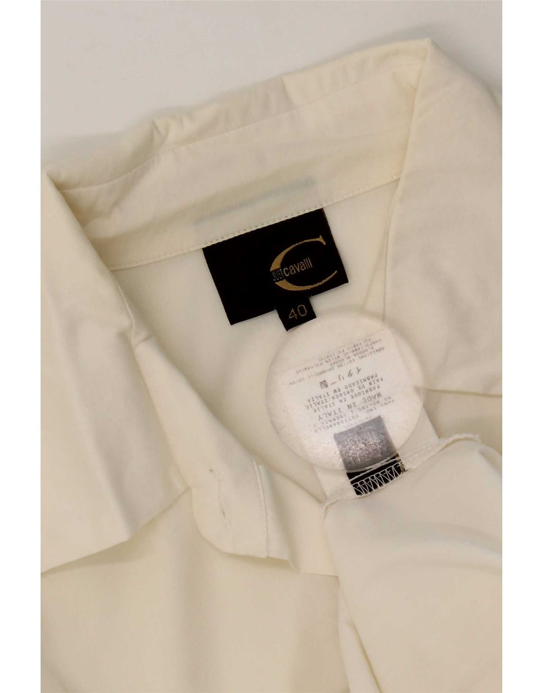 Camicia grafica da donna Just Cavalli IT 40 Small Cotone bianco