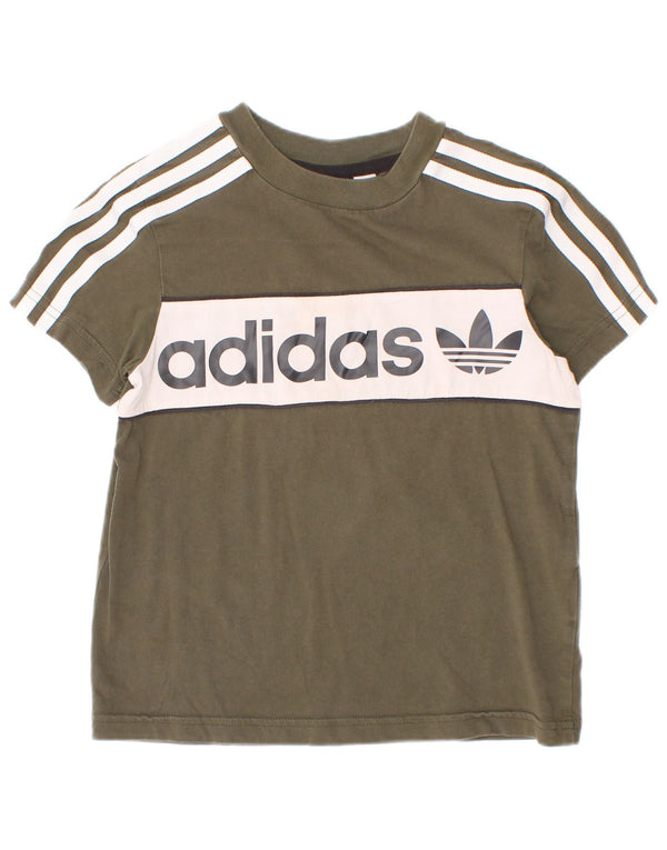 Adidas Jungen T-Shirt mit Grafik, 5–6 Jahre, Khaki, Colourblock-Baumwolle
