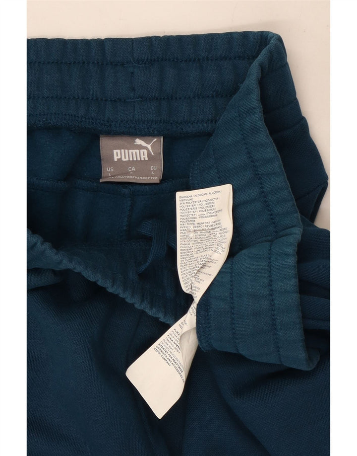 Puma Mens Tracksuit Trousers Joggers Large  Blue Cotton
