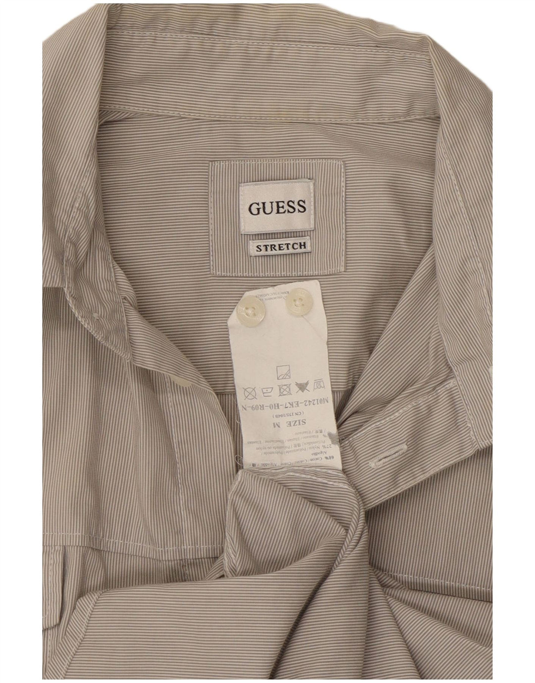 Guess Mens Shirt Medium Grey Pinstripe Cotton