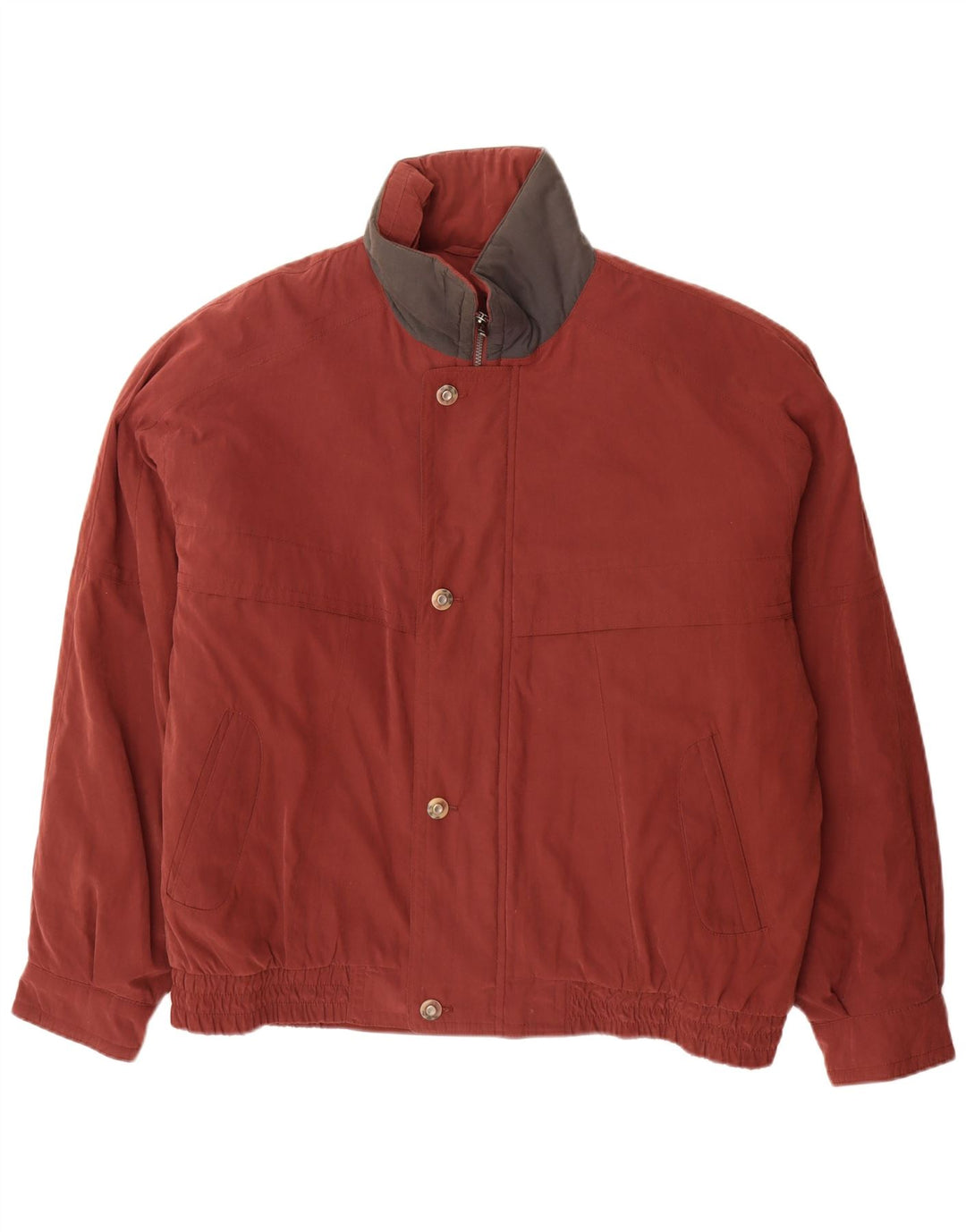 Vintage Bomberjakke til mænd UK 46 3XL Burgundy Colourblock Polyester