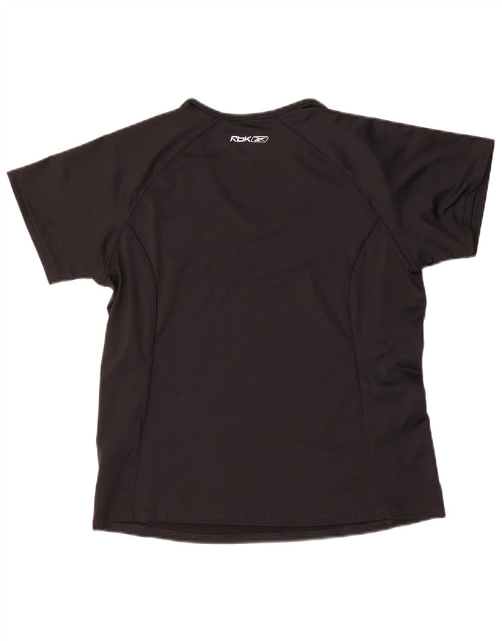 REEBOK Womens T-Shirt Top UK 12 Medium Black Polyester