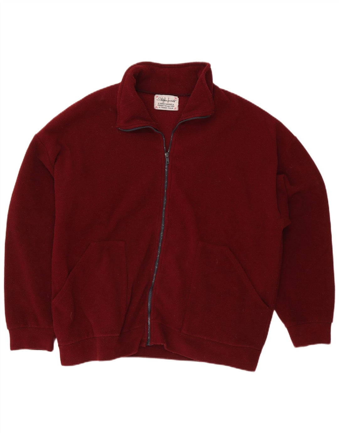 Vintage hombres chaqueta de lana Reino Unido 42 XL poliéster granate