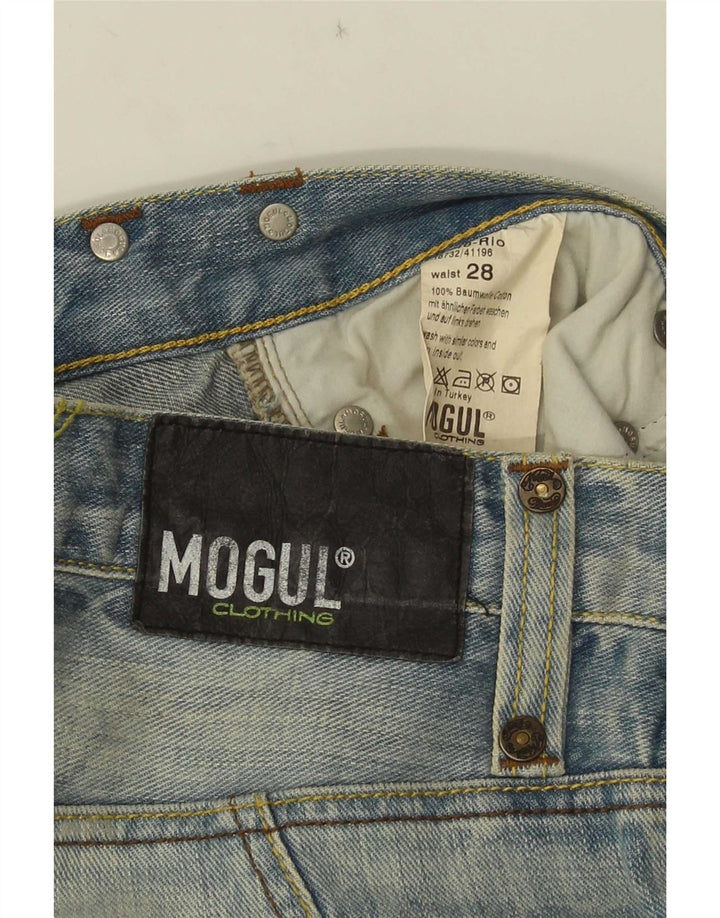 Mogul Mens Cargo Loose Jeans W28 L33 Blue Cotton