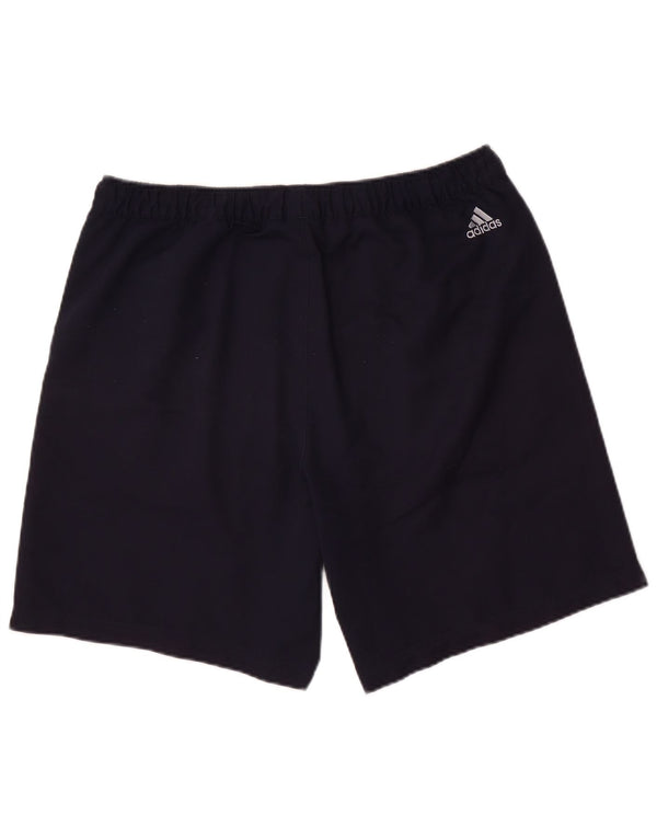Pantaloncini sportivi grafici da uomo Adidas grandi in poliestere blu navy