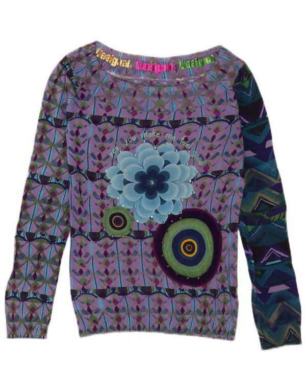 Desigual Womens Off Shoulder Top UK 18 Large Multicolored Bohemian