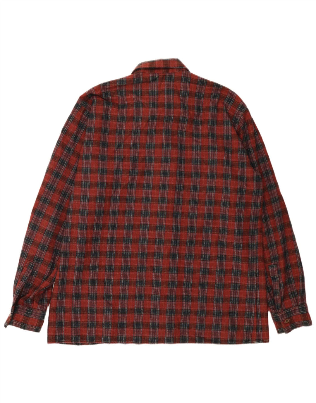 Vintage Mens Flannel Shirt Size 43 Large Red Check Wool