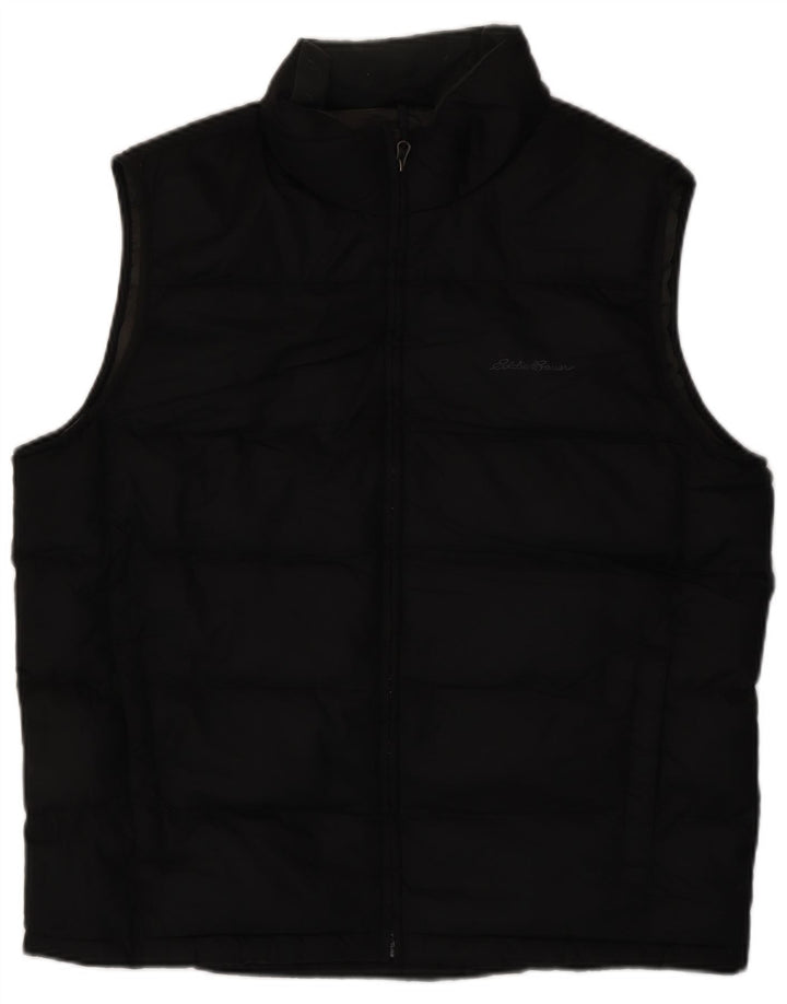 EDDIE BAUER Herren Wattierte Weste UK 40 Large Schwarz Polyester