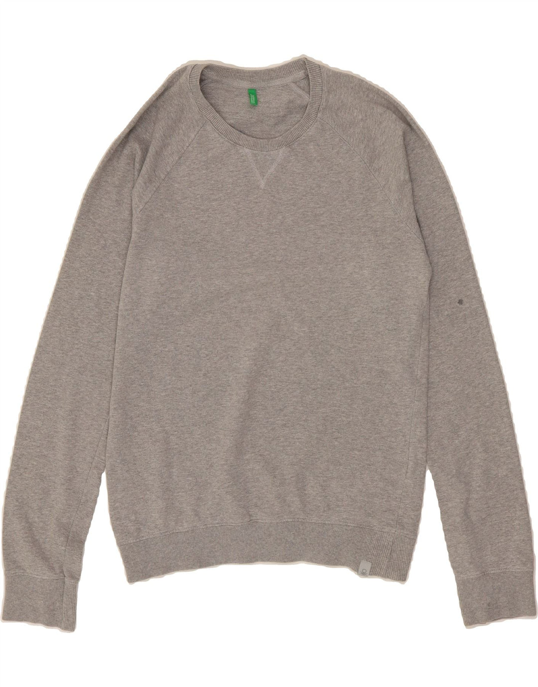 BENETTON Womens Sweatshirt Jumper UK 14 Medium Grey Cotton Vintage Benetton and Second-Hand Benetton from Messina Hembry 