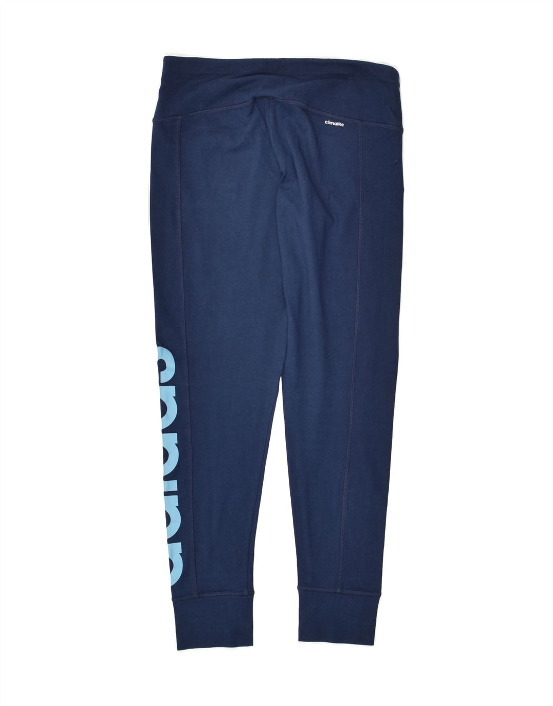 ADIDAS Womens Climalite Graphic Leggings UK 8/10 Small Navy Blue Cotton | Vintage Adidas | Thrift | Second-Hand Adidas | Used Clothing | Messina Hembry 