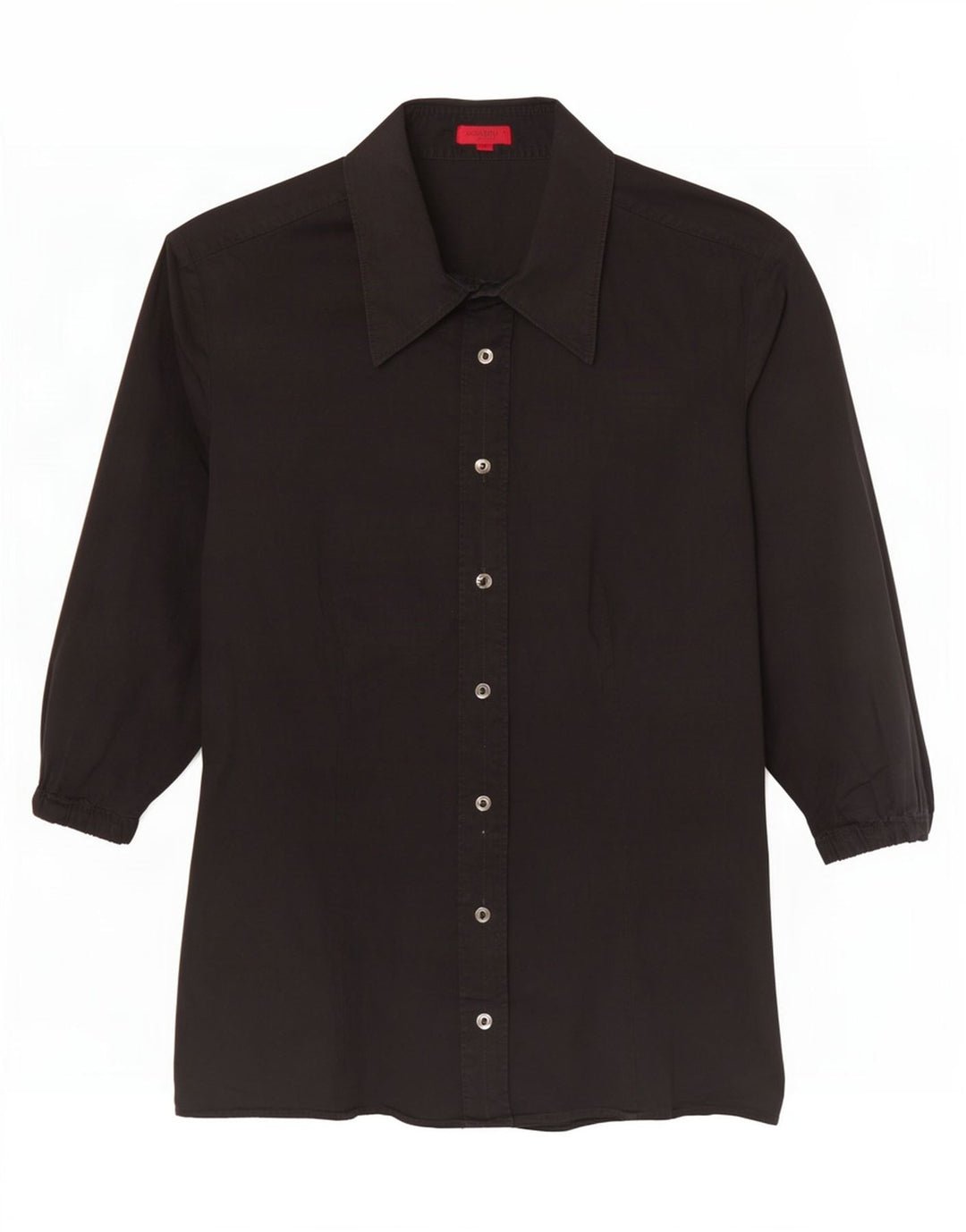 Hugo Boss Womens Short Sleeve Shirt Blouse EU 36 Small Black