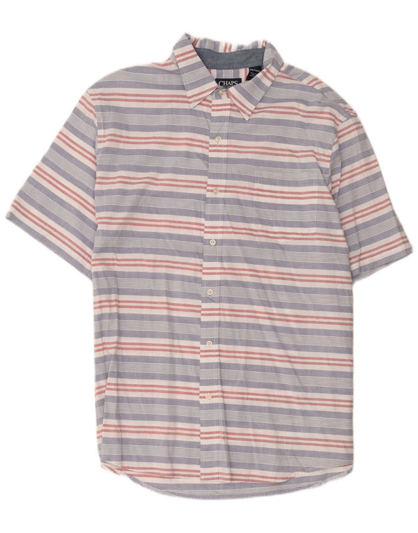 Chaps Mens Short Sleeve Shirt 2XL Multicoloured Striped Cotton