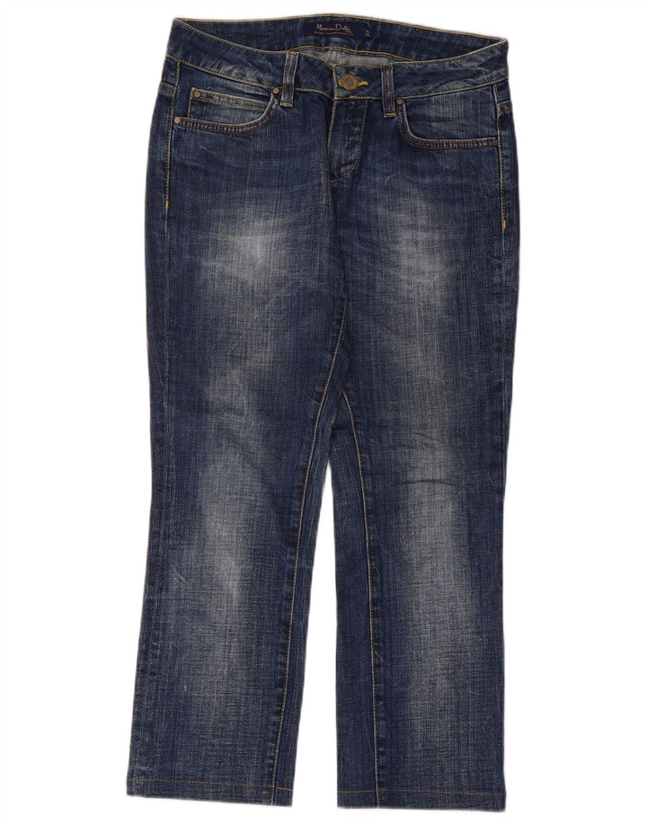 Damskie jeansy przycięte Massimo Dutti W27 L25 Niebieskie bawełniane