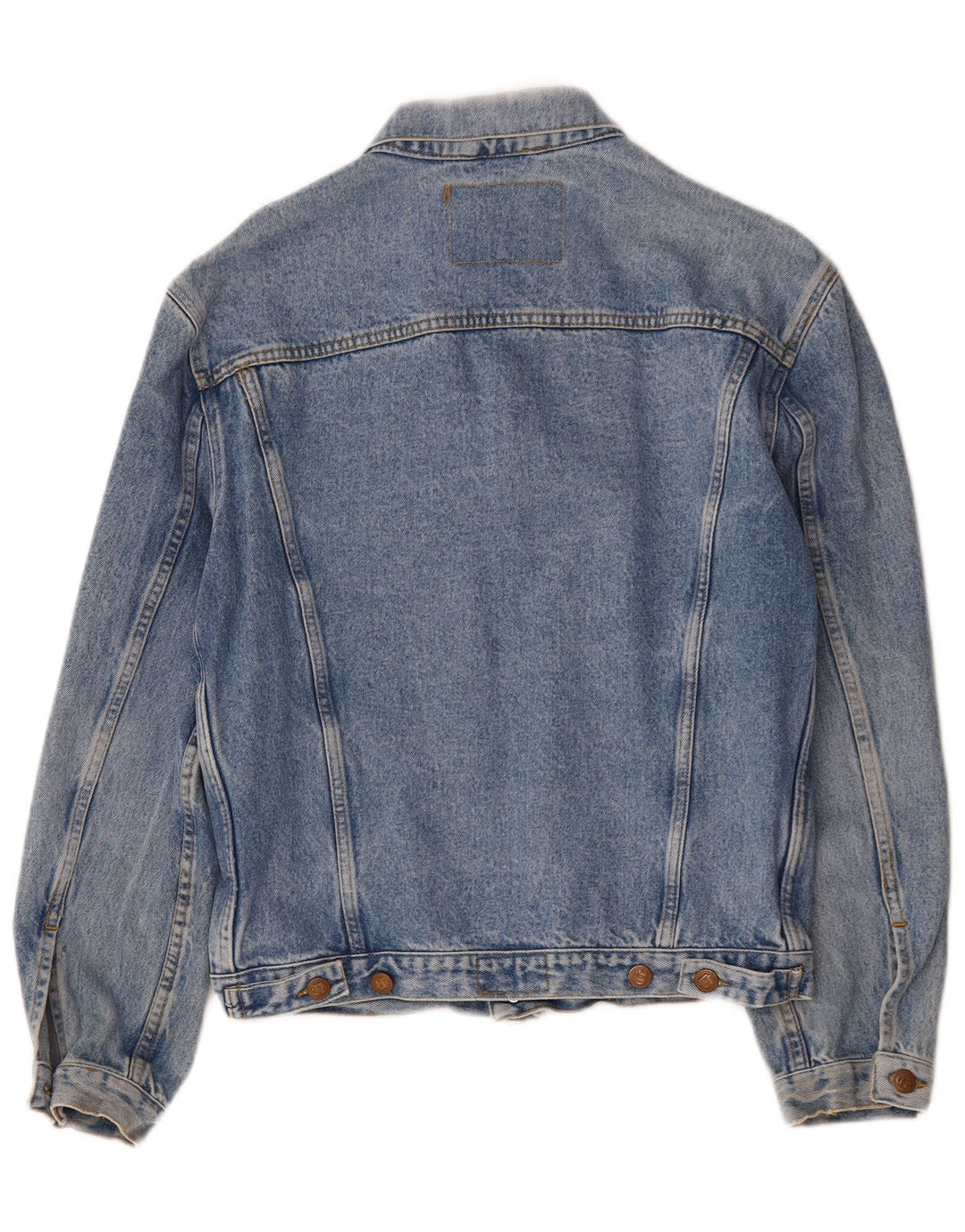 Vintage hombres chaqueta de mezclilla Reino Unido 38 algodón azul medio