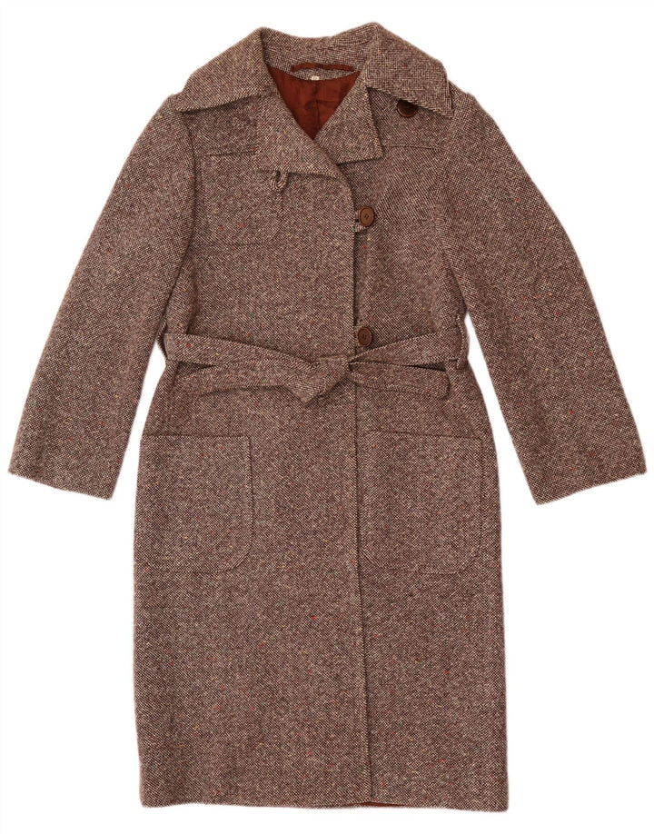 Vintage overfrakke til kvinder IT 42 Medium Brun Flecked