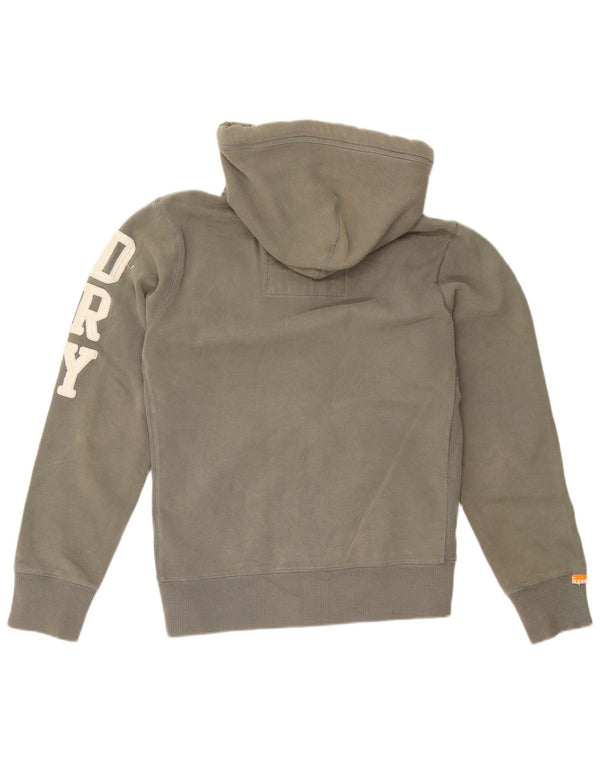 SUPERDRY Mens Graphic Zip Hoodie Sweater XL Khaki Cotton