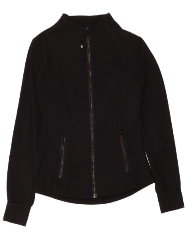 Lululemon Damen-Trainingsanzug-Topjacke, US-Größe 4, Small, schwarzes Nylon