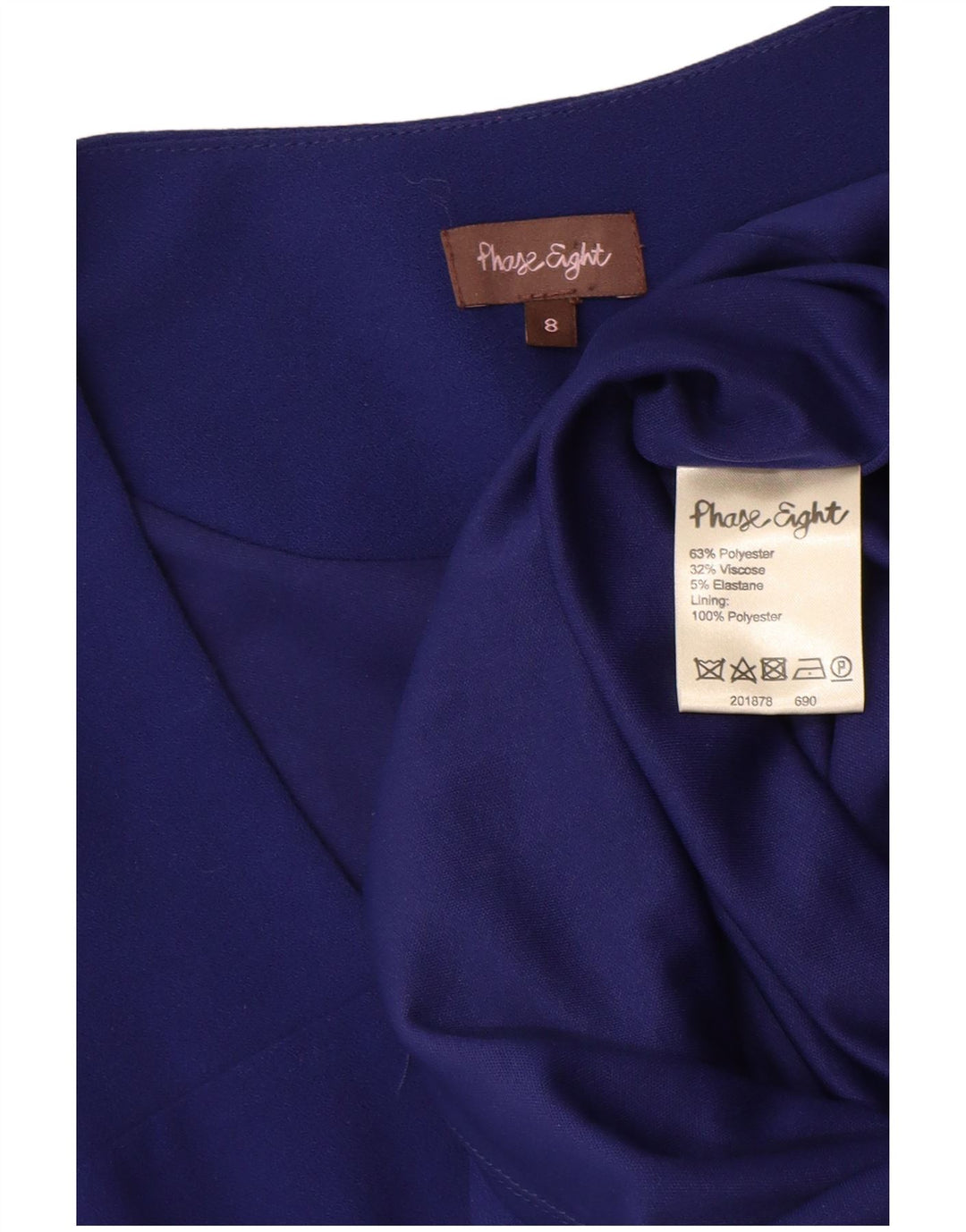 PHASE EIGHT Womens 3/4 Sleeve Bodycon Dress UK 8 Small  Blue Polyester