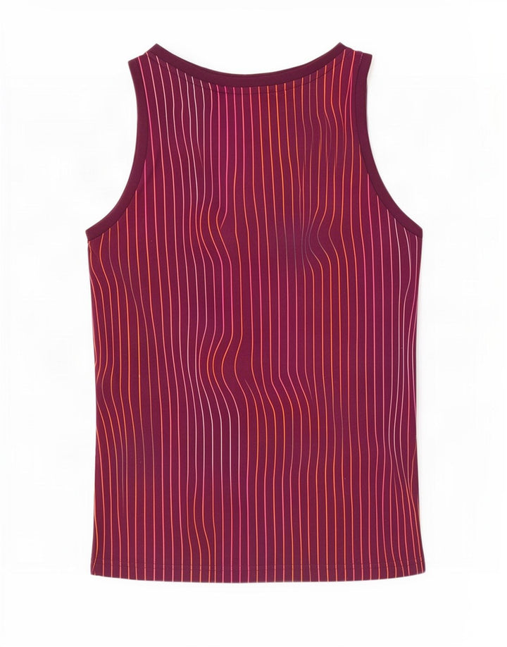 Adidas Mens Graphic Vest Top XS Burgundy Striped Polyester