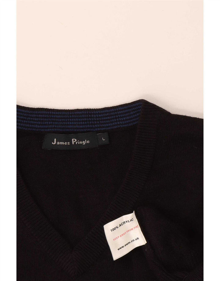 James Pringle Herren Weste Tank Top Large Schwarz Acryl