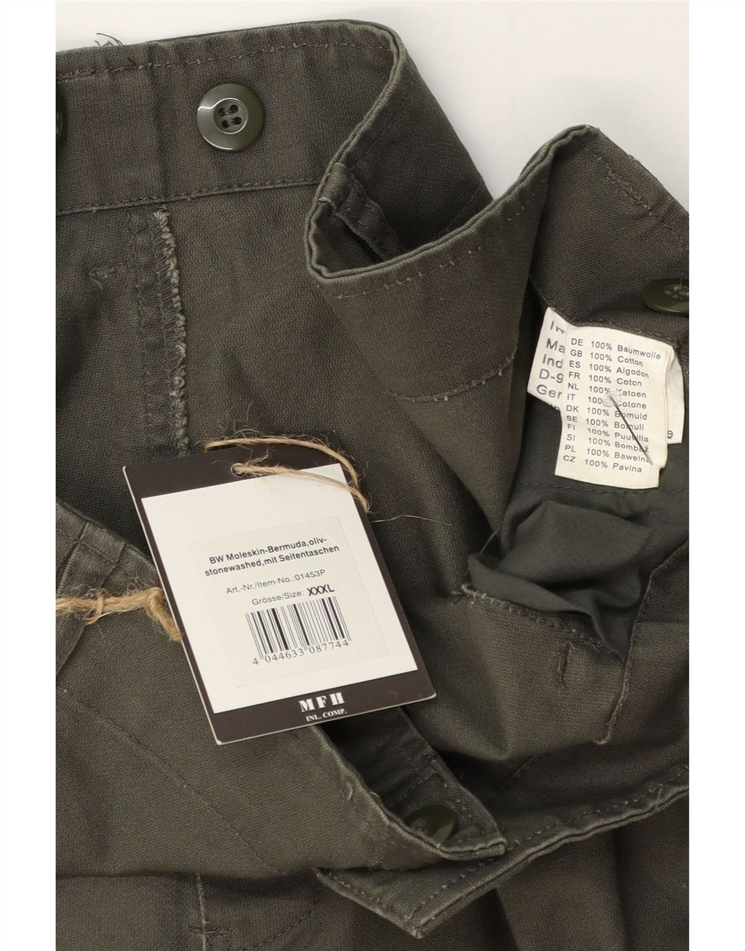 MFH Mens Cargo Shorts 3XL W44  Khaki Cotton