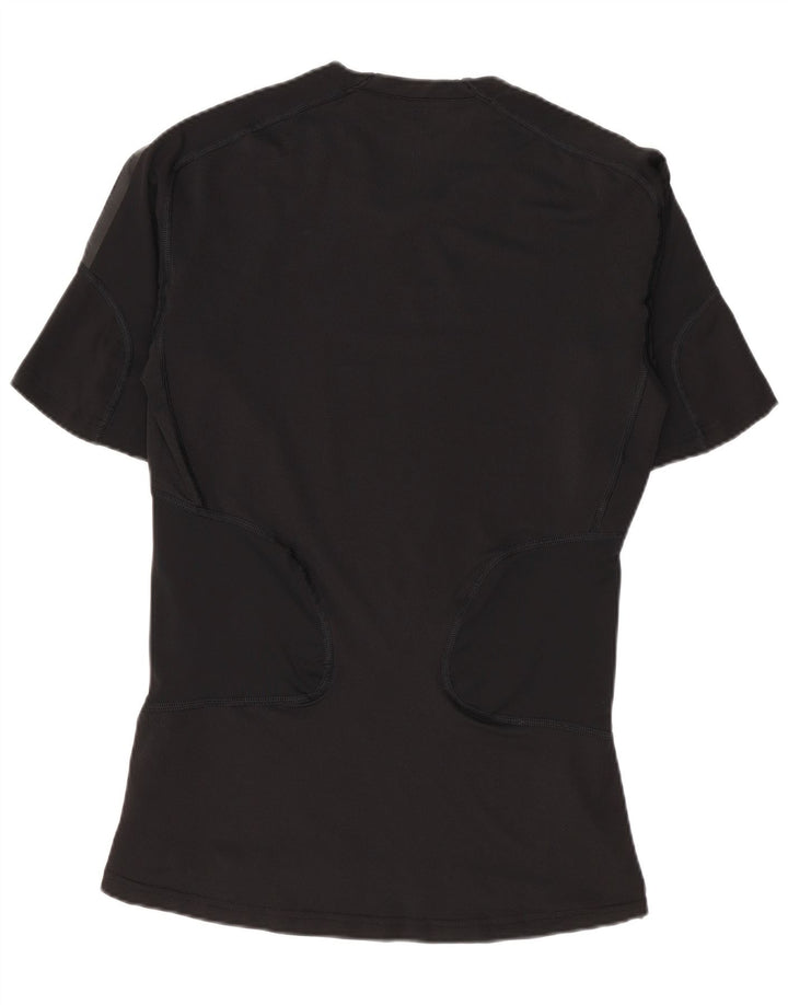 Adidas Womens T-Shirt Top UK 12 Medium Black Polyamide