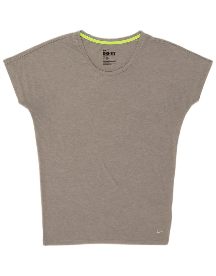 Nike Womens Dri Fit Loose Fit T-Shirt Top Medium Grey Flecked Polyester