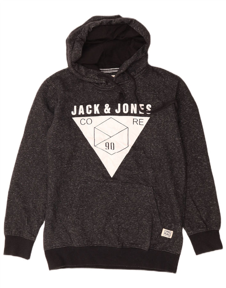 Jack & Jones Pull à Capuche Graphique Homme Noir Moucheté