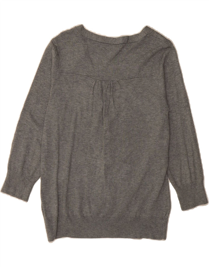 MOSSIMO Womens 3/4 Sleeve Cardigan Sweater UK 14 Large Grey Rayon Vintage Mossimo and Second-Hand Mossimo from Messina Hembry 