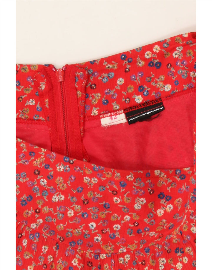 VINTAGE Womens A-Line Skirt IT 42 Medium W30  Red Floral