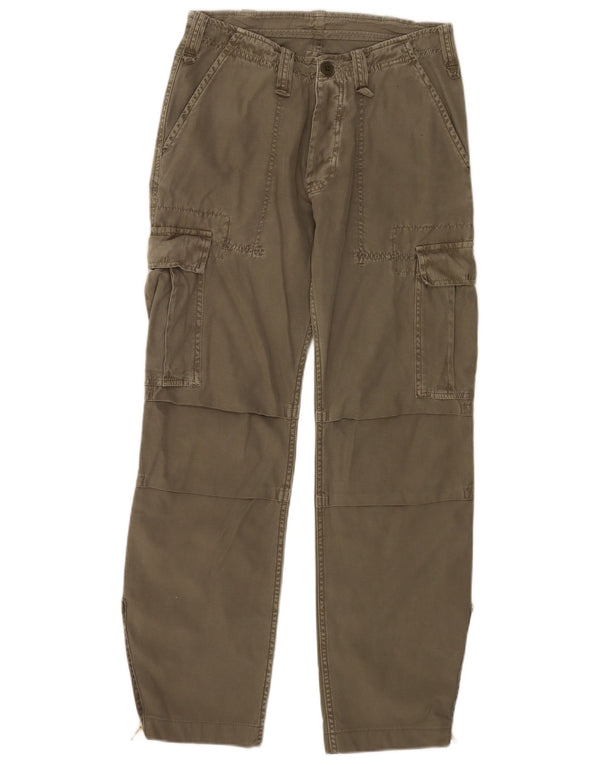 Pantalones cargo rectos vintage para hombre W27 L31 Algodón caqui