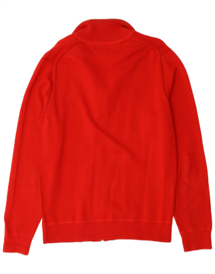 Tommy Hilfiger Mens Cardigan Sweater Medium Red Cotton