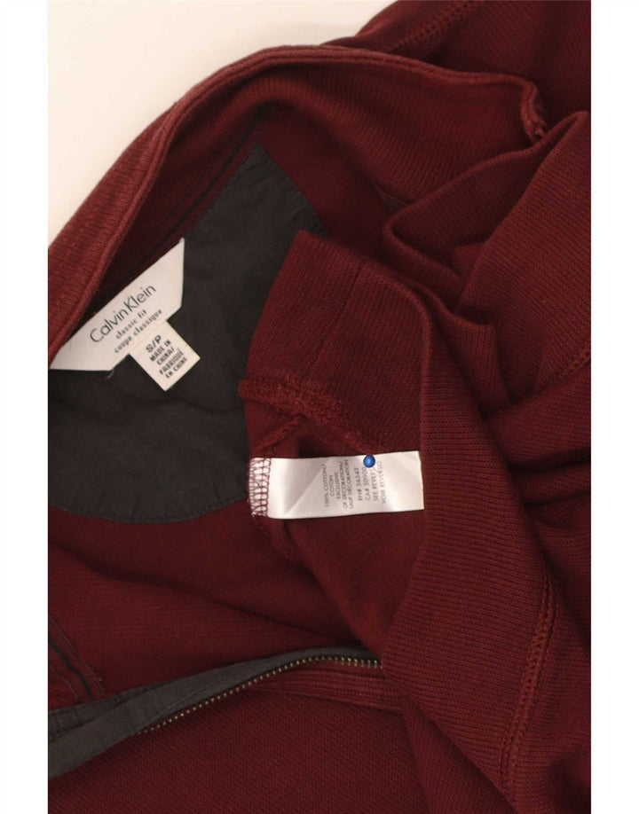 Calvin Klein Sweatshirt med lynlås til mænd, lille rødbrun bomuld
