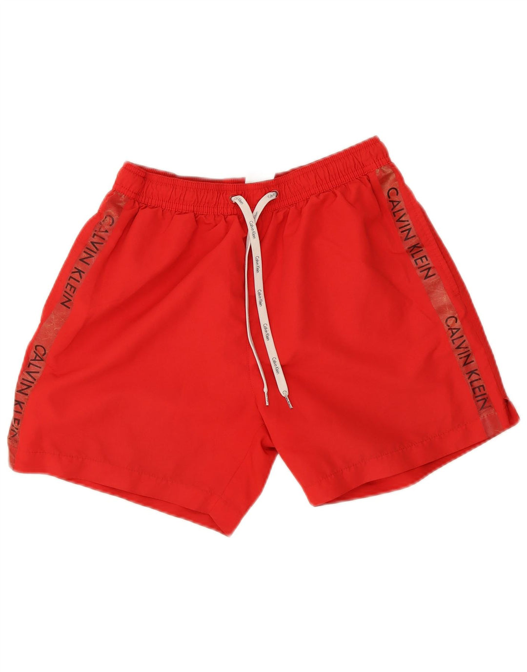 Calvin Klein Mens Graphic Swimming Shorts Medium Red Polyester