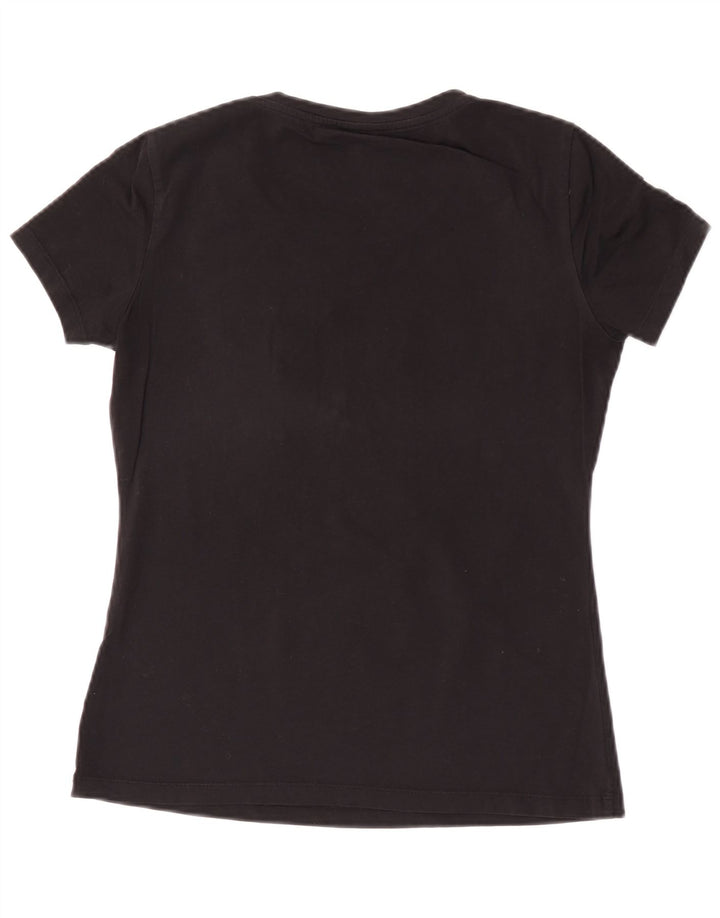 Liu Jo Damen Grafik T-Shirt Top UK 12 Medium Schwarz