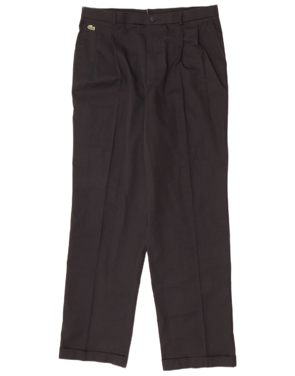 Lacoste Mens Regular Casual Trousers Size 46 Large W32 L31 Black Cotton