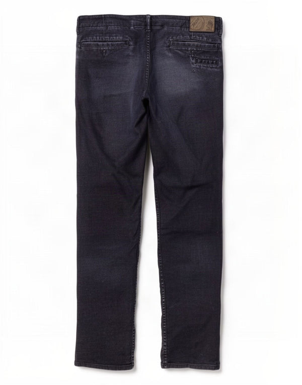 Marlboro Classics Mens Distressed Straight Farmer W36 L32 sötétkék pamut