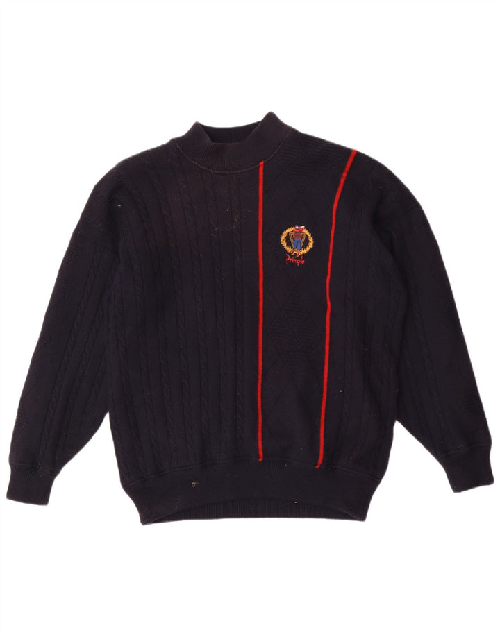 Pringle Pull col roulé pour homme en laine rayée bleu marine