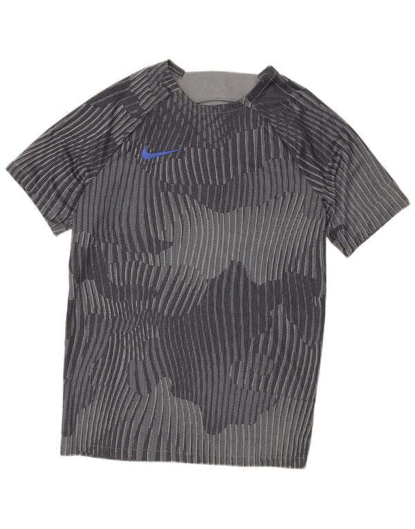 Męska koszulka Nike Dri Fit, duża, szara, geometryczna, poliestrowa koszulka sportowa