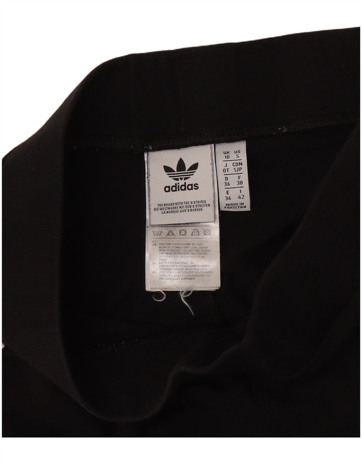 Adidas Womens Leggings UK 10 Small Black Cotton