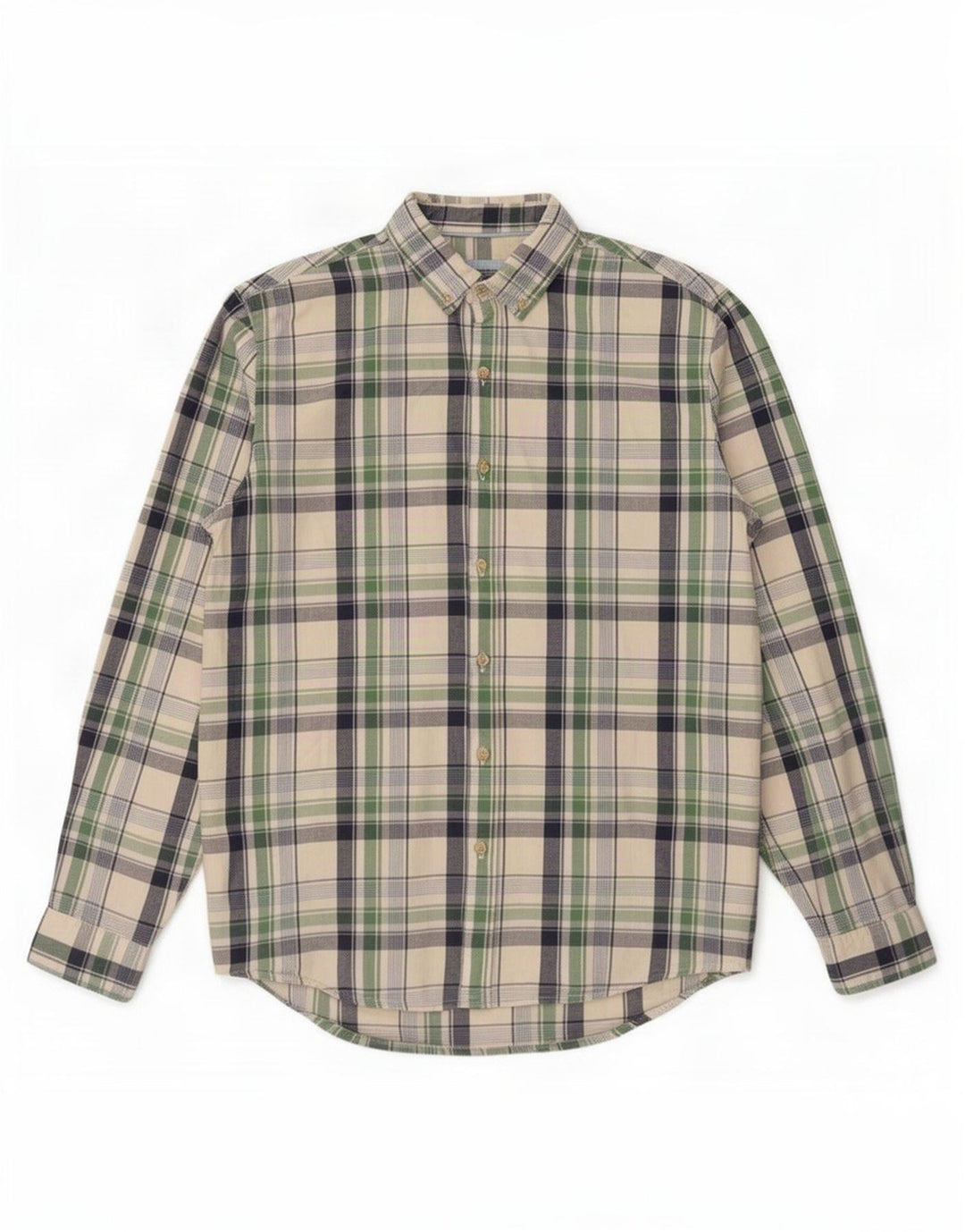 Springfield Camisa Hombre Large Cuadros Verde Algodón