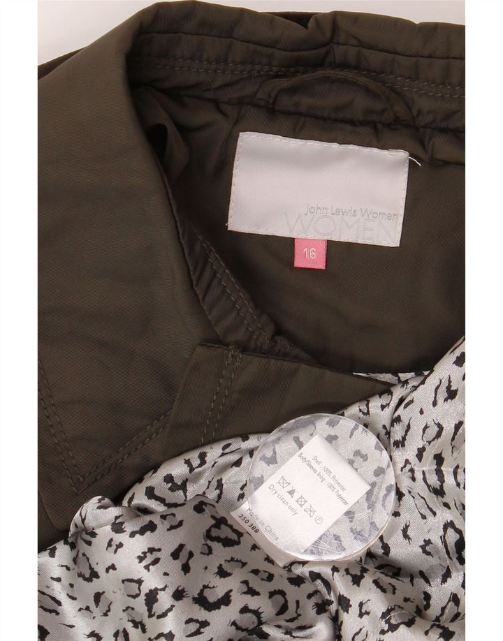 JOHN LEWIS Womens Trench Coat UK 16 Large Khaki Polyester