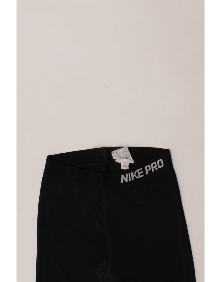 NIKE Womens Dri Fit Graphic Tracksuit Trousers UK 8 Small Black Polyester Vintage Nike and Second-Hand Nike from Messina Hembry 