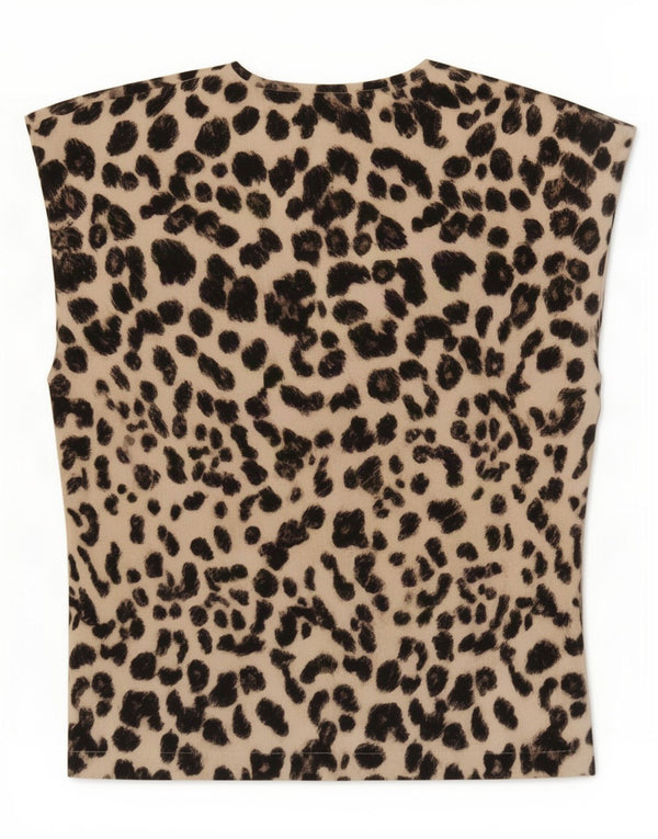 Женская блузка Zara Top UK 18 XL Бежевый полиэстер с животным принтом