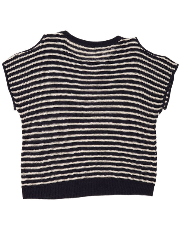 Abito a tunica da donna Marks & Spencer con spalle scoperte UK 18 XL a righe blu navy